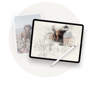 Digital Artwork Unsere Künstler fertigen dein AQUARELLS individuell per Hand auf einem Grafiktablet für dich an.