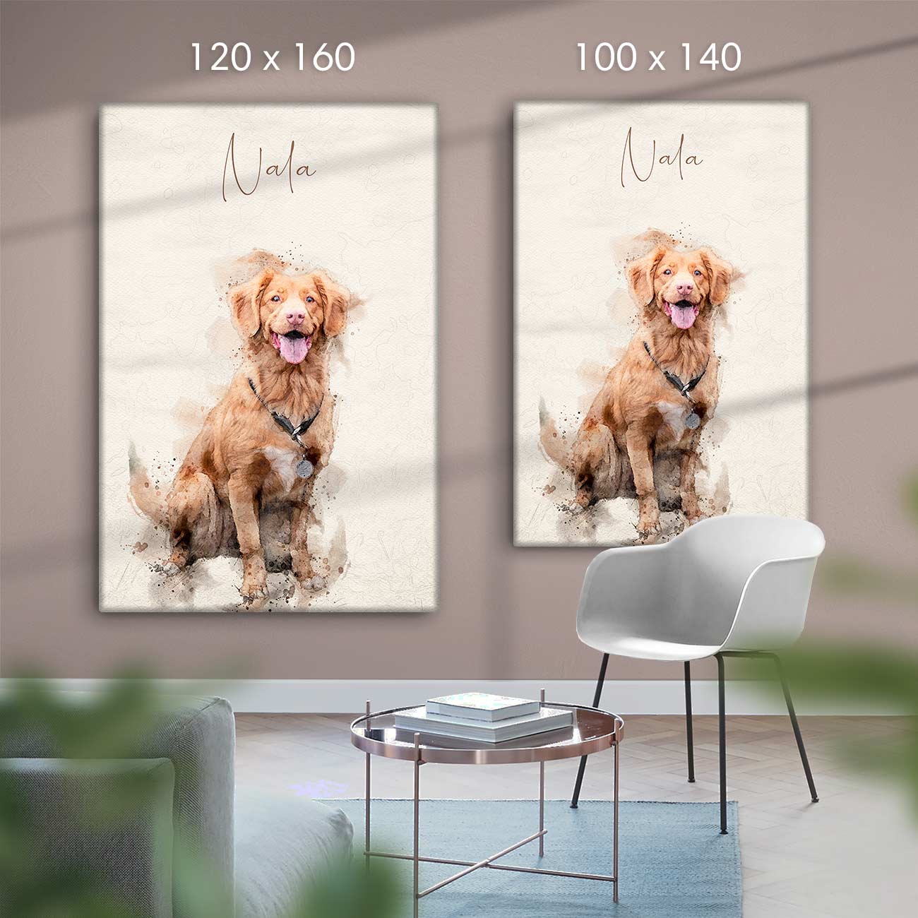 Personalisiertes Gemälde – Poster und Leinwände in Aquarell gemalt
