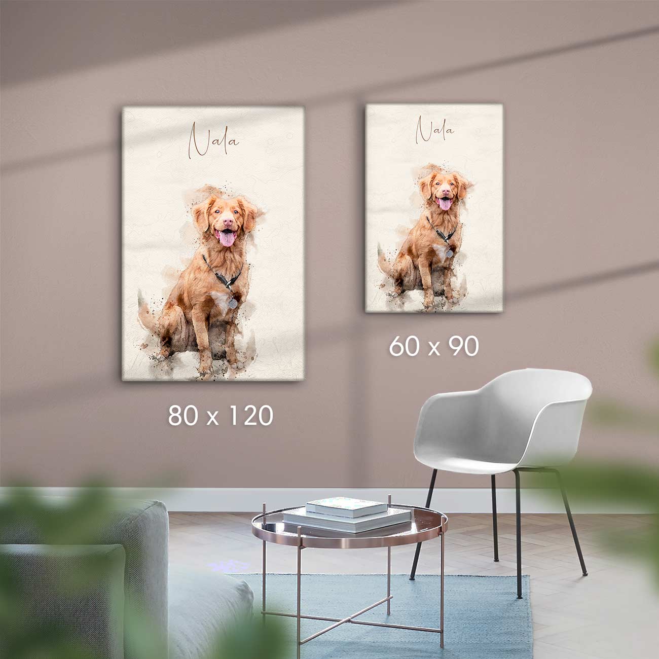 Personalisiertes Gemälde – Poster und Leinwände in Aquarell gemalt