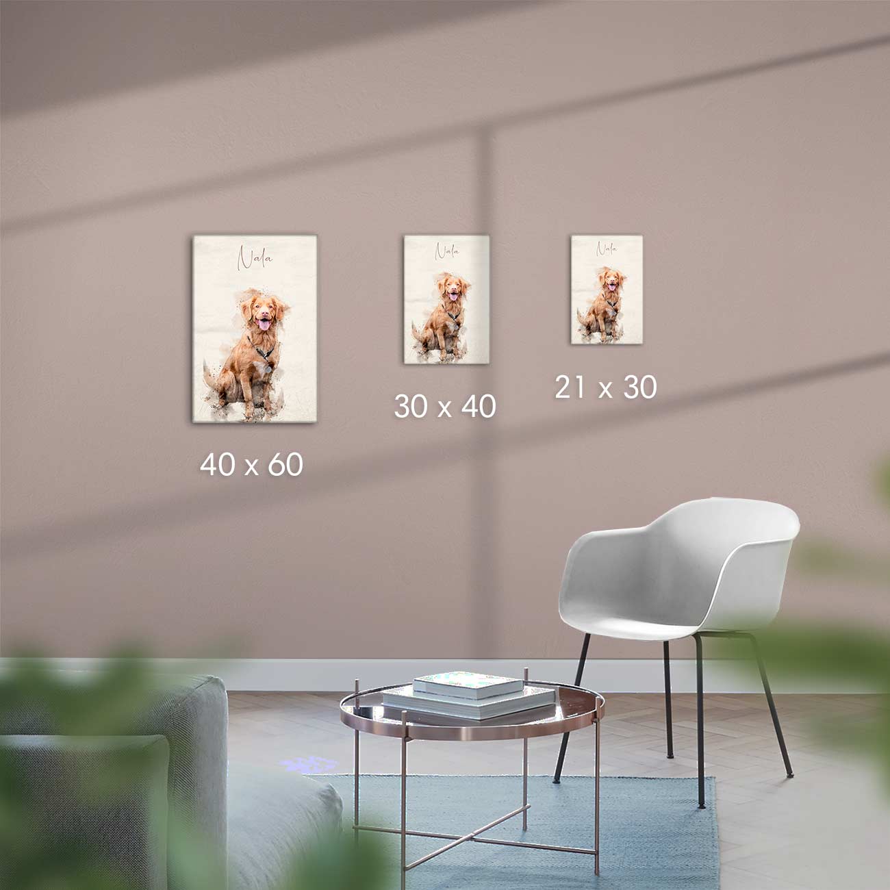 Personalisiertes Gemälde – Poster und Leinwände in Aquarell gemalt