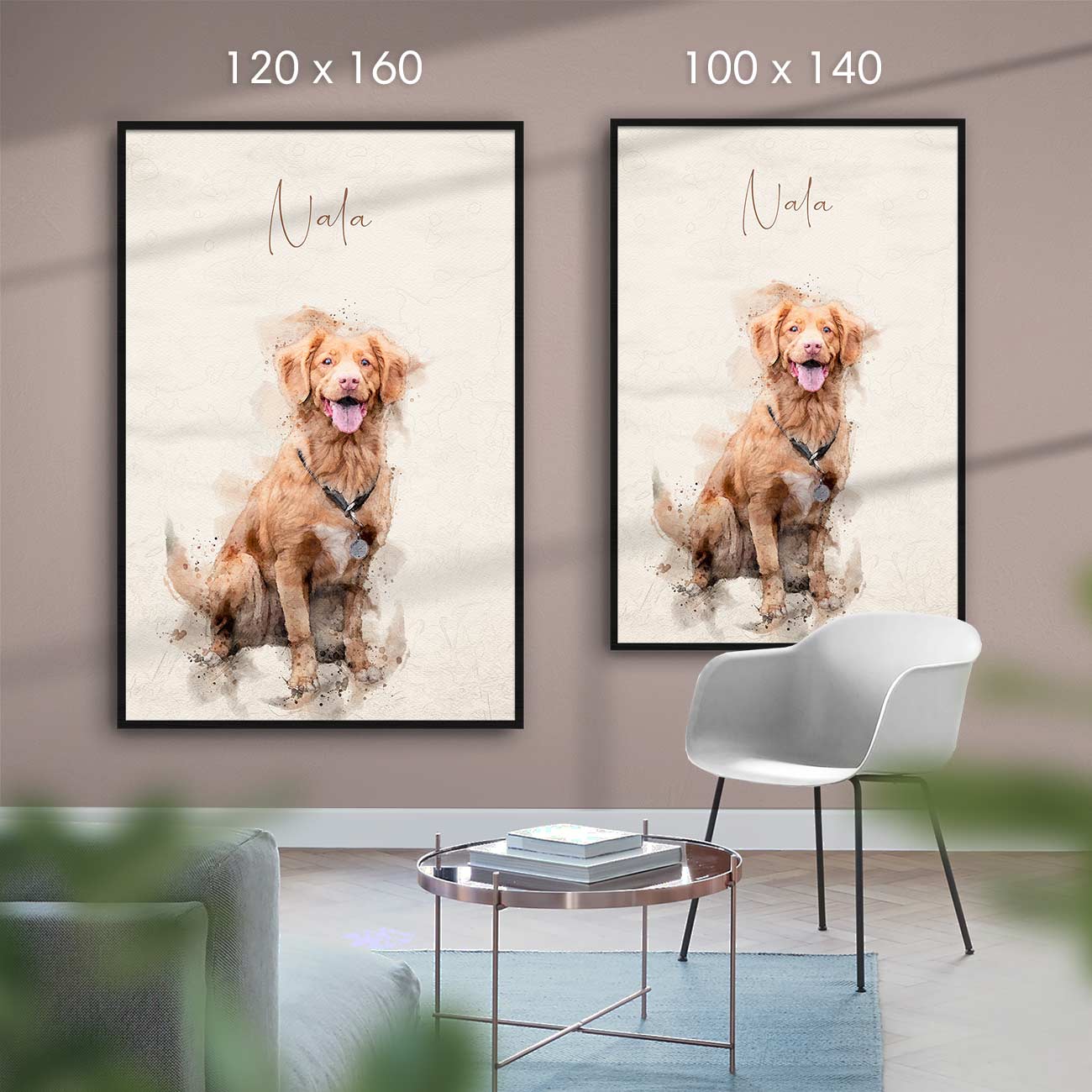 Personalisiertes Gemälde – Poster und Leinwände in Aquarell gemalt