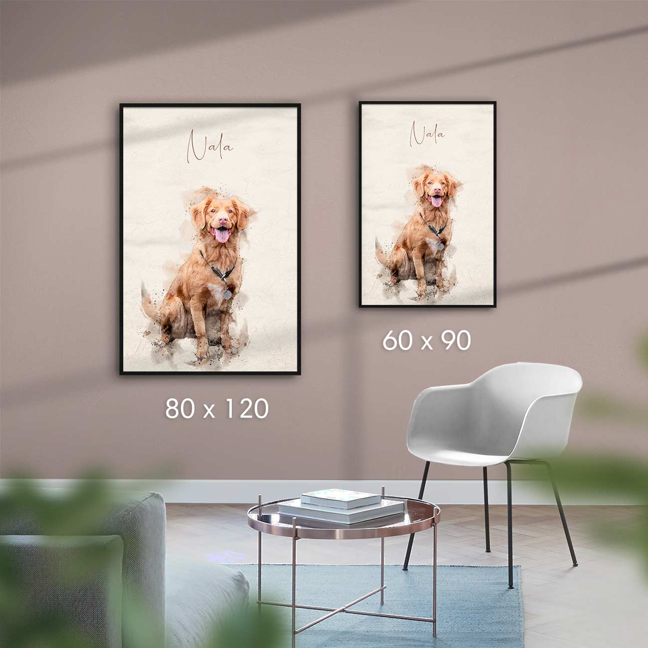 Personalisiertes Gemälde – Poster und Leinwände in Aquarell gemalt