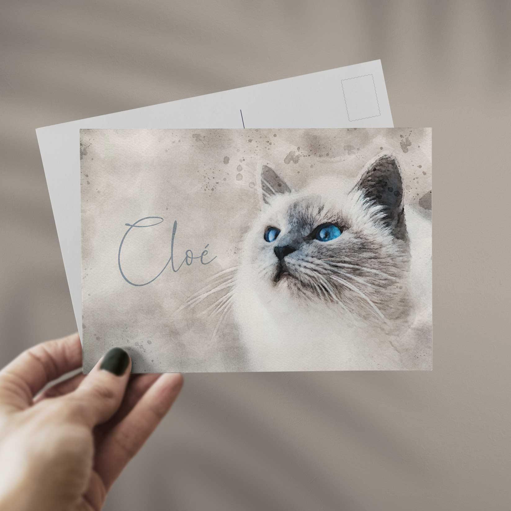 Personalisierte Postkarte in Aquarell gemalt 🖌