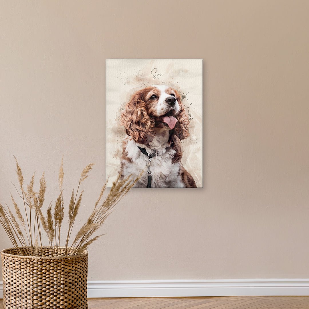 Erinnerung an Hund als Geschenk: Personalisiertes Hundeportrait