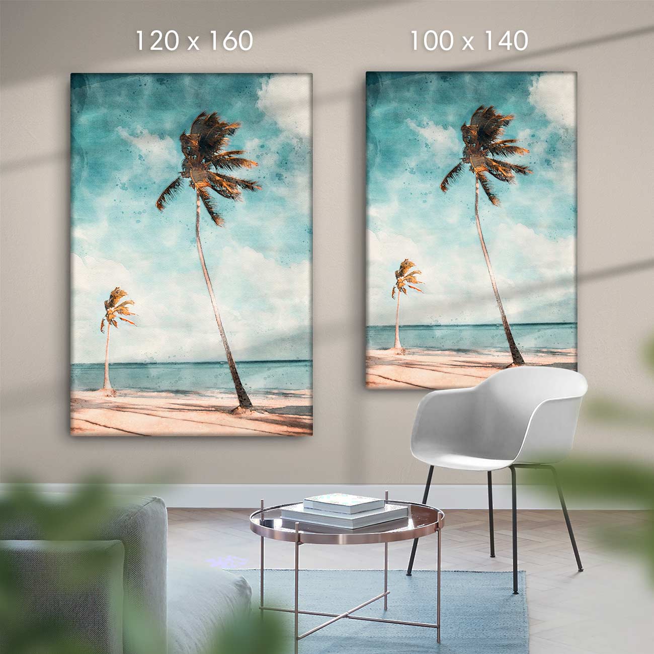 Strand mit Palme - AQUARELLS
