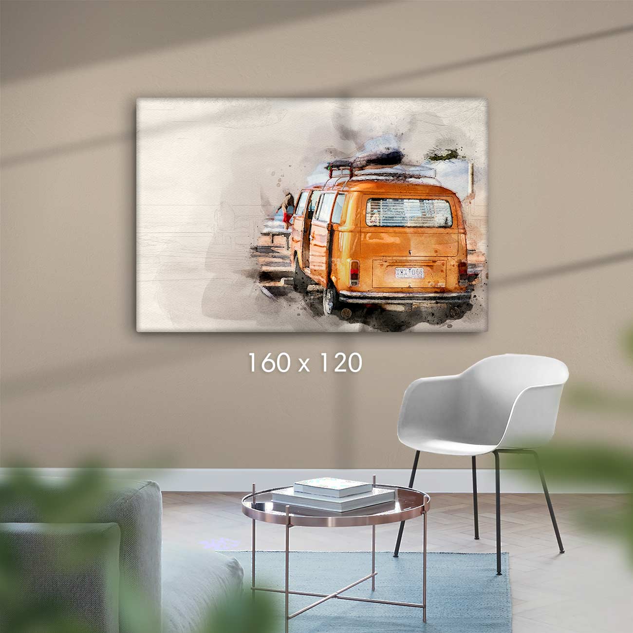 VW Bus am Strand - AQUARELLS