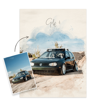Auto Gemälde nach Foto AQUARELLS Geschenk für Männer