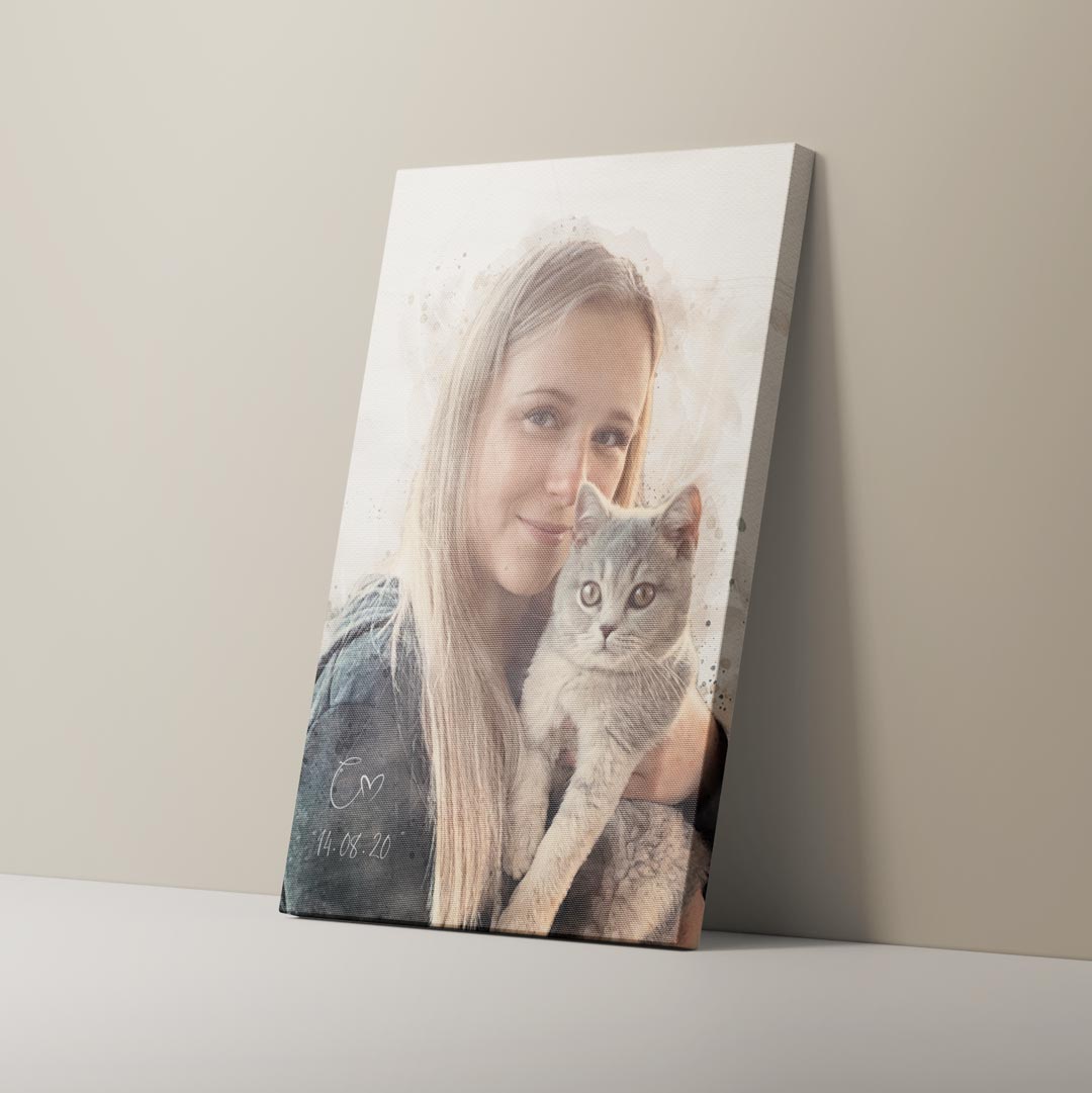 Katzenportrait nach Fotovorlage als Poster und Leinwand