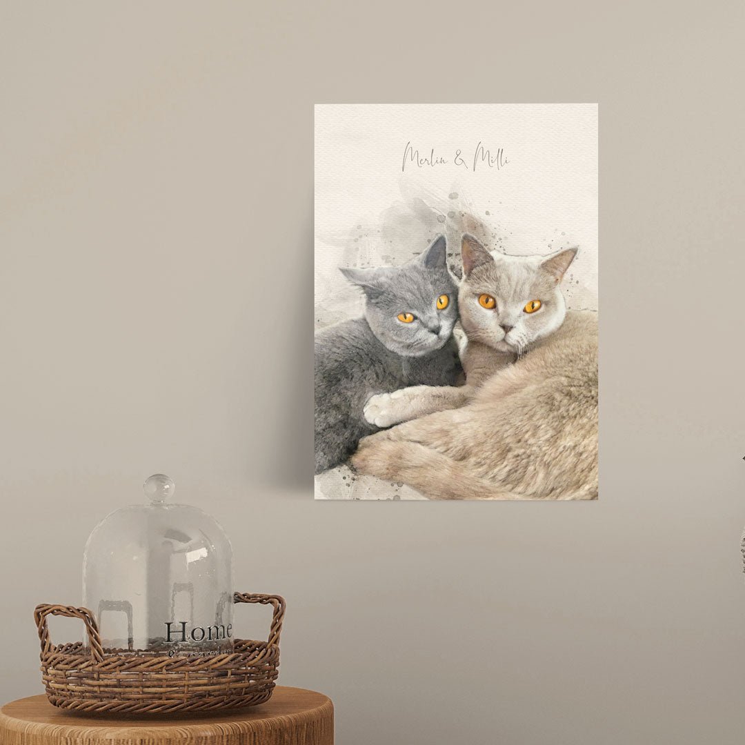 Erinnerung an Katze als Geschenk: Personalisiertes Katzenportrait