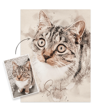 Katzenportrait nach Foto. Wir malen deine Katze als personalisiertes Gemälde.