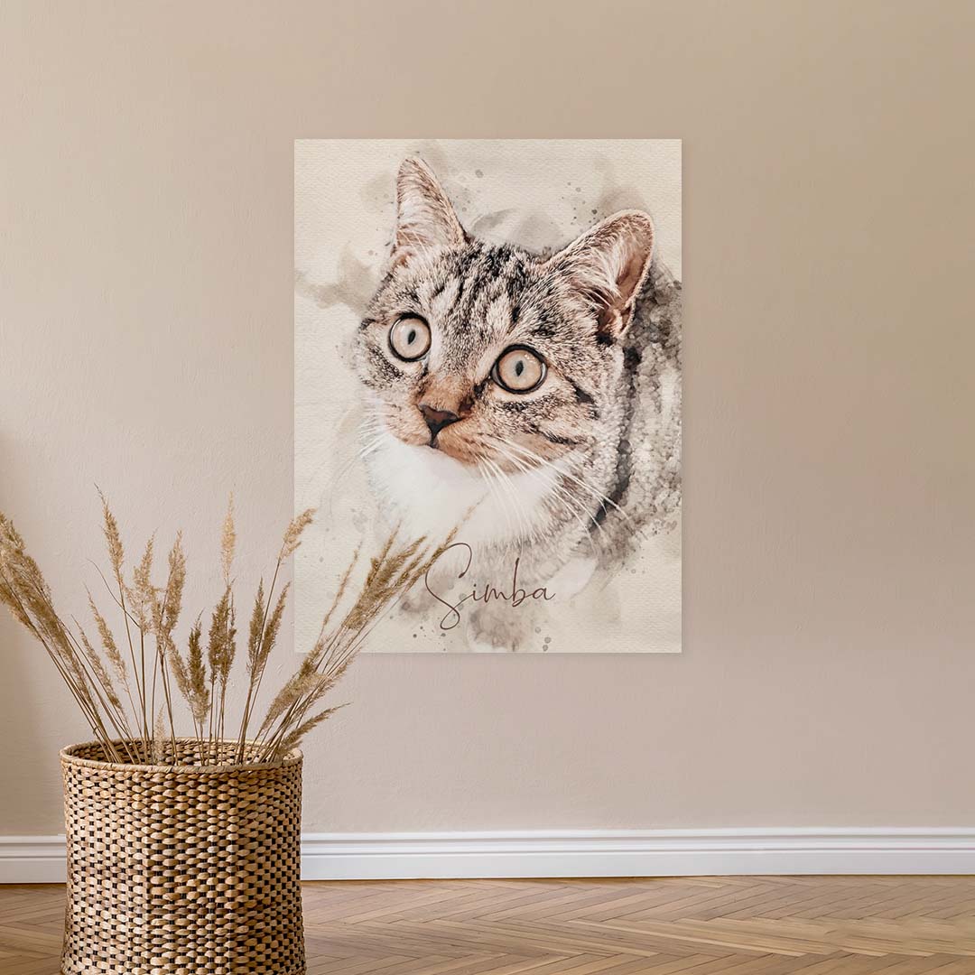 Katze als individuelles Gemälde. Poster in 70 x 100 cm