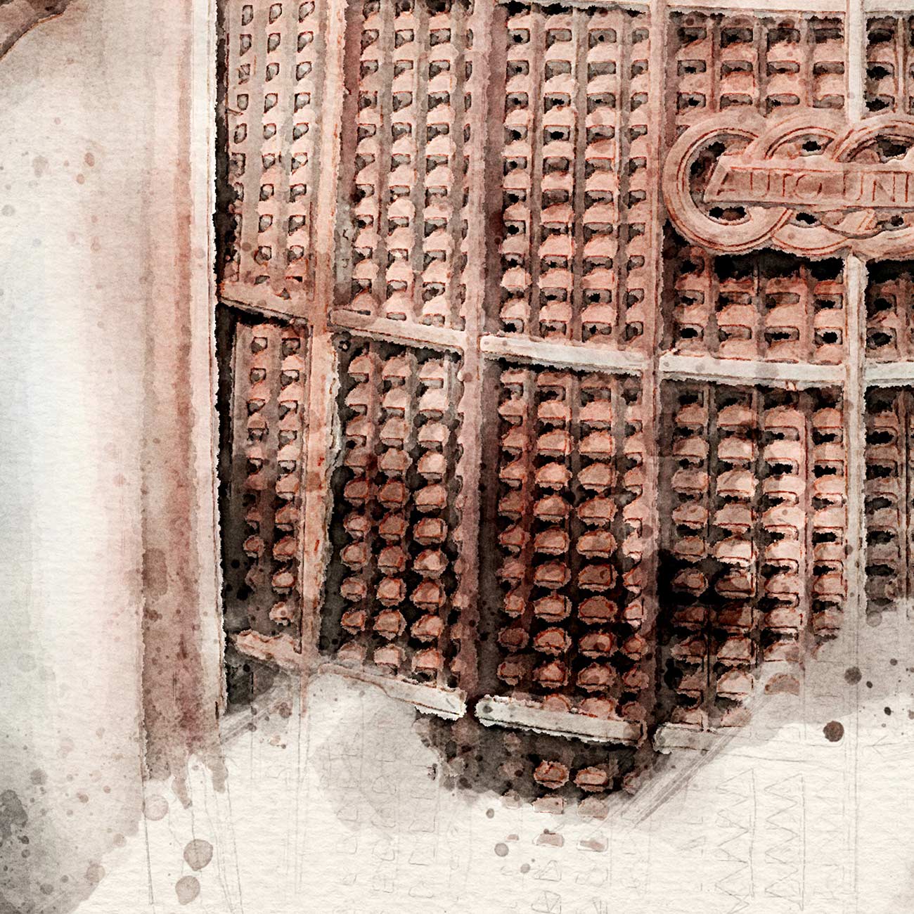 Poster Auto Union Wanderer in Aquarell gemalt