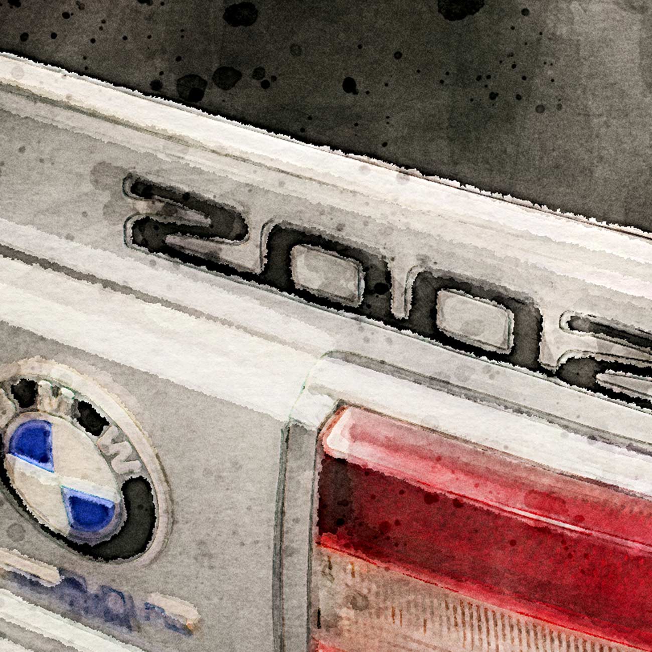 BMW 2002 Turbo M Power in Aquarell