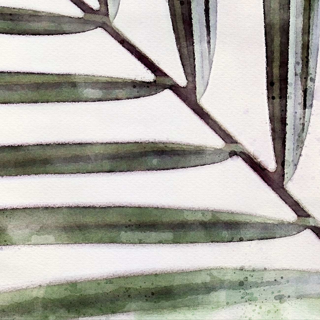 Kentia Palme – Poster und Leinwände in Aquarell-Optik