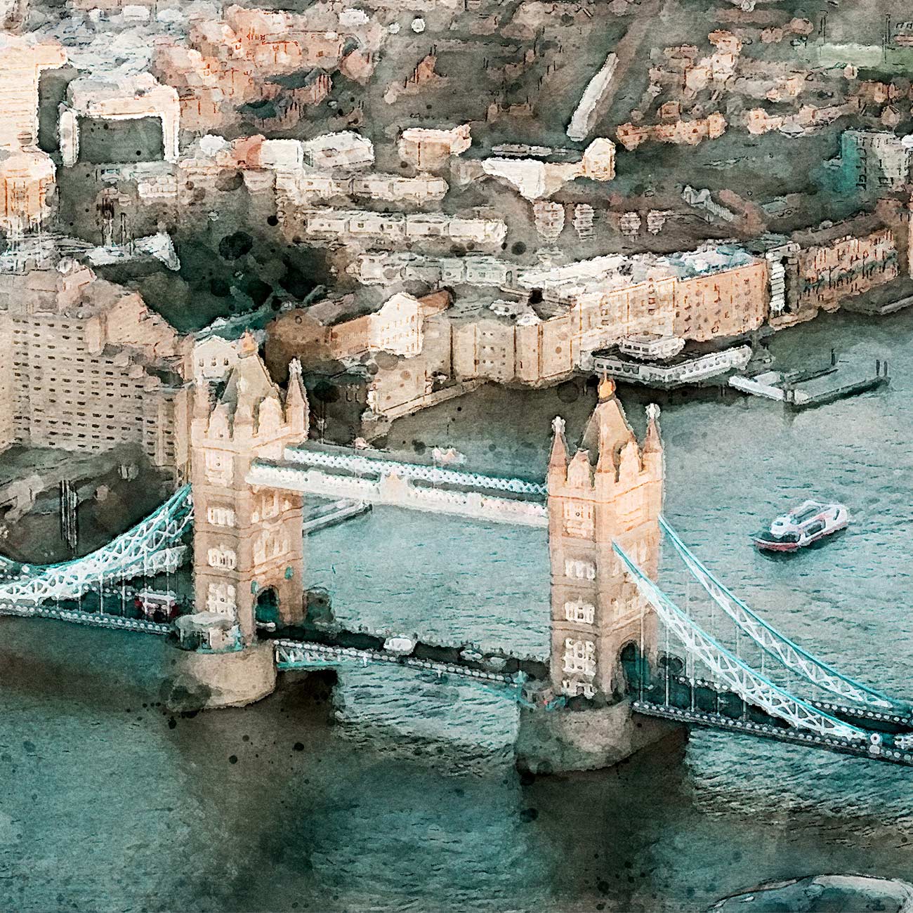 Poster London in Aquarell