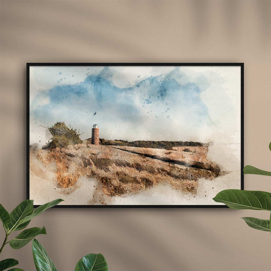 Ostsee Strand mit Leuchtturm - AQUARELLS