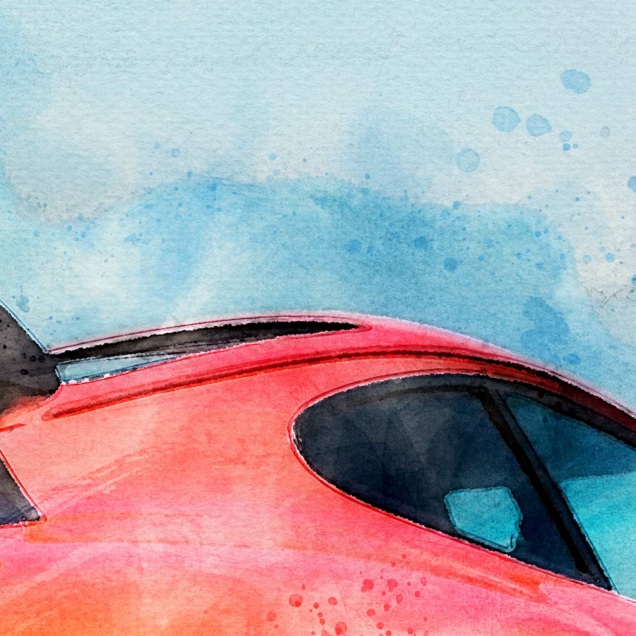 Poster Porsche 911 Turbo 930 Aquarell