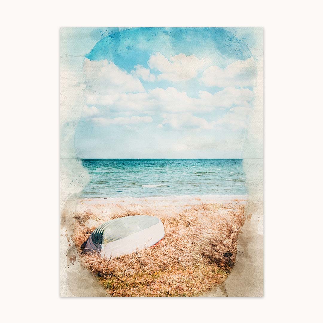 Strand von der Ostsee – Poster und Leinwände in Aquarell-Optik