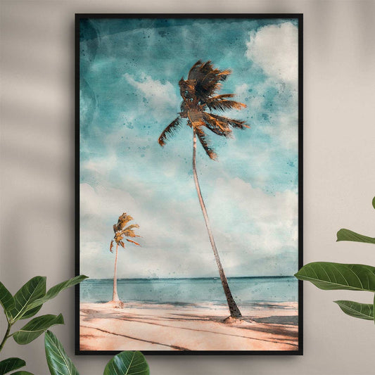 Strand mit Palme - AQUARELLS