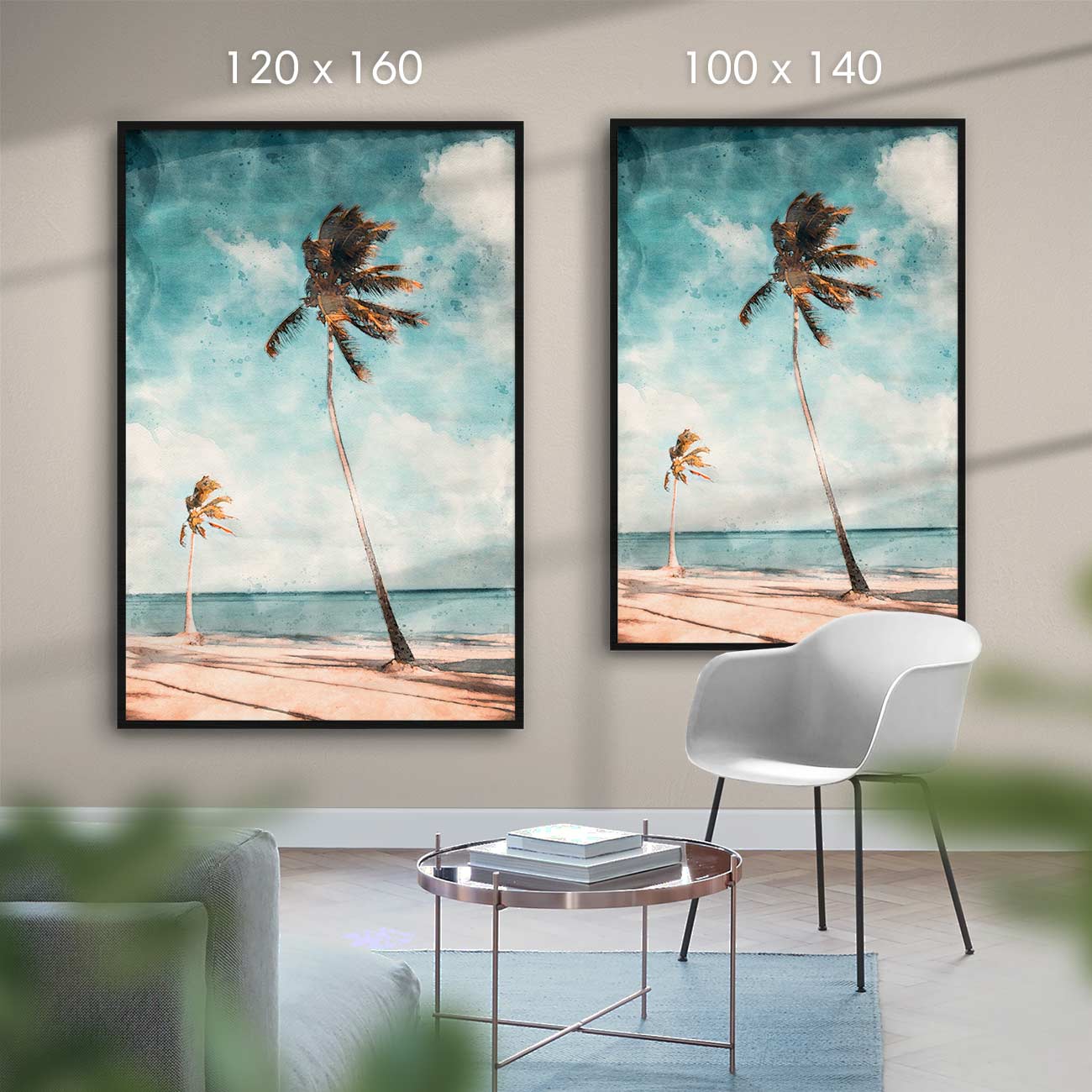 Strand mit Palme - AQUARELLS