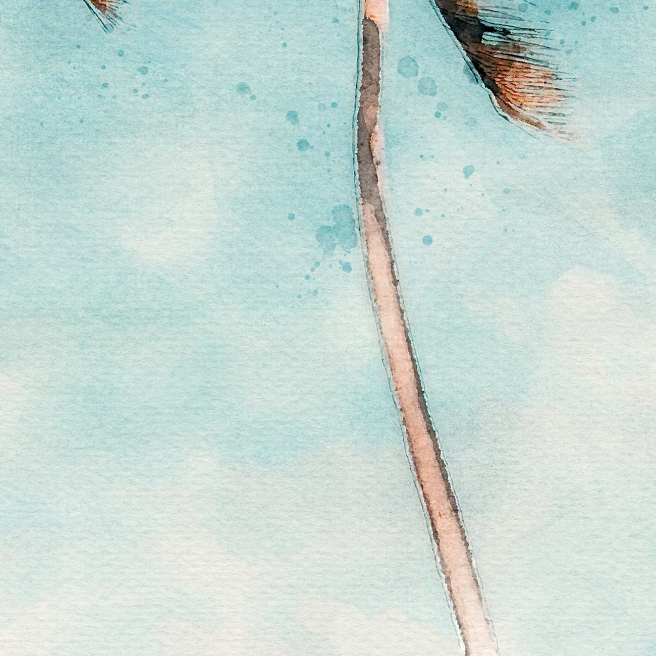 Strand mit Palme - AQUARELLS