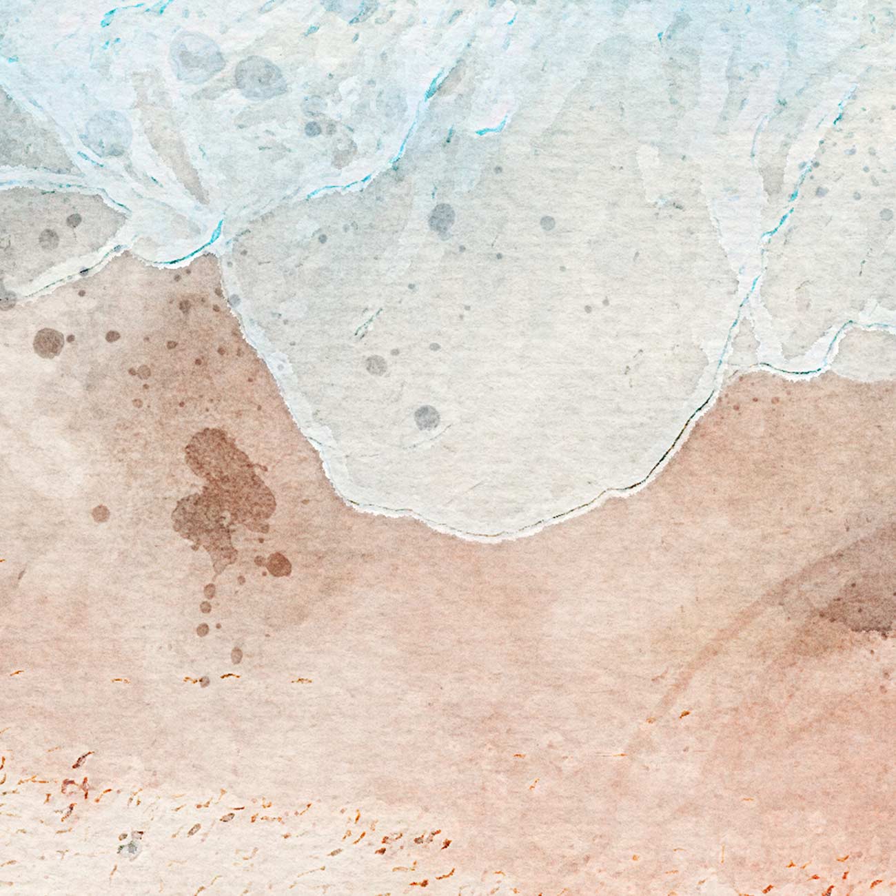 Strand von oben in Aquarell gemalt Detail-Motiv