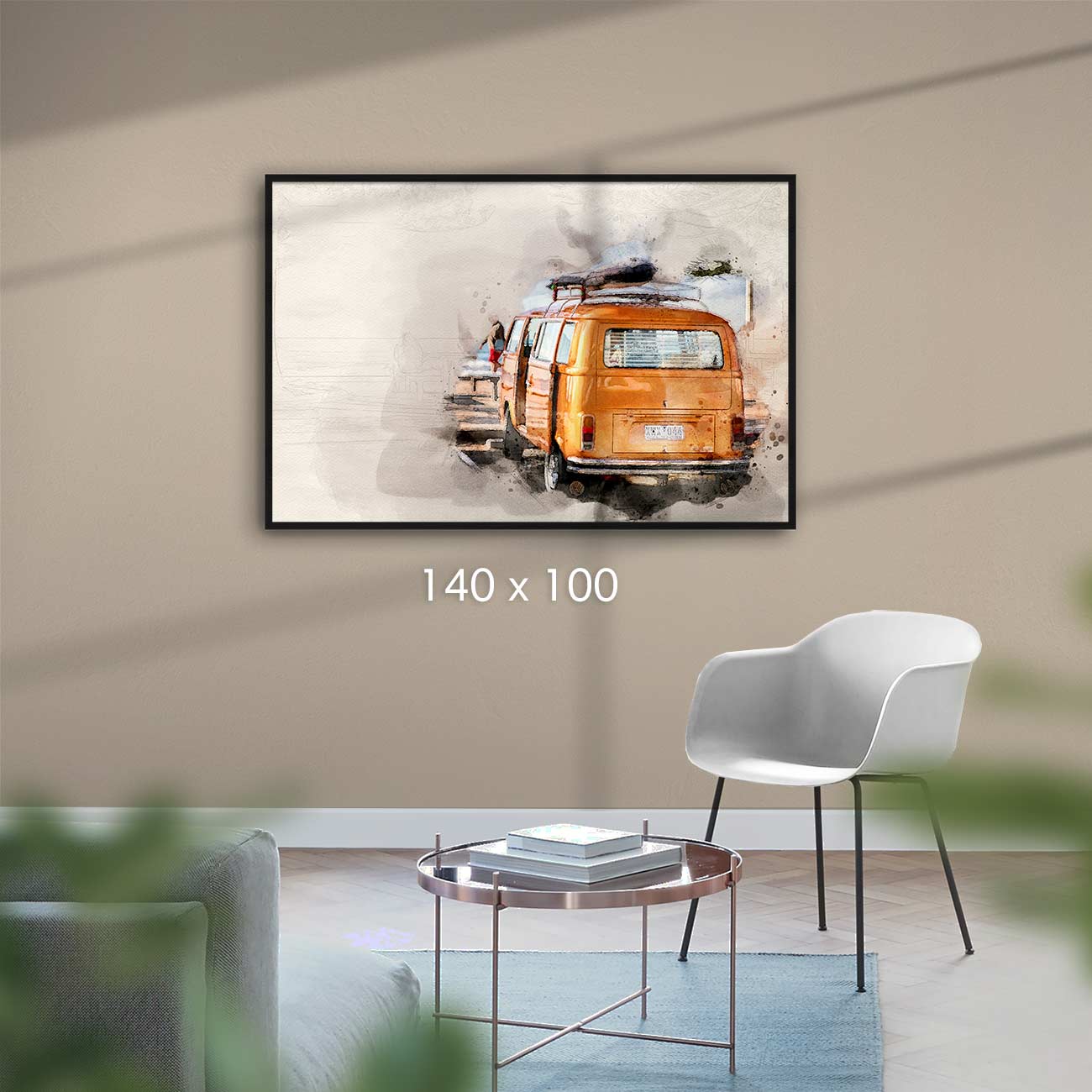VW Bus am Strand - AQUARELLS