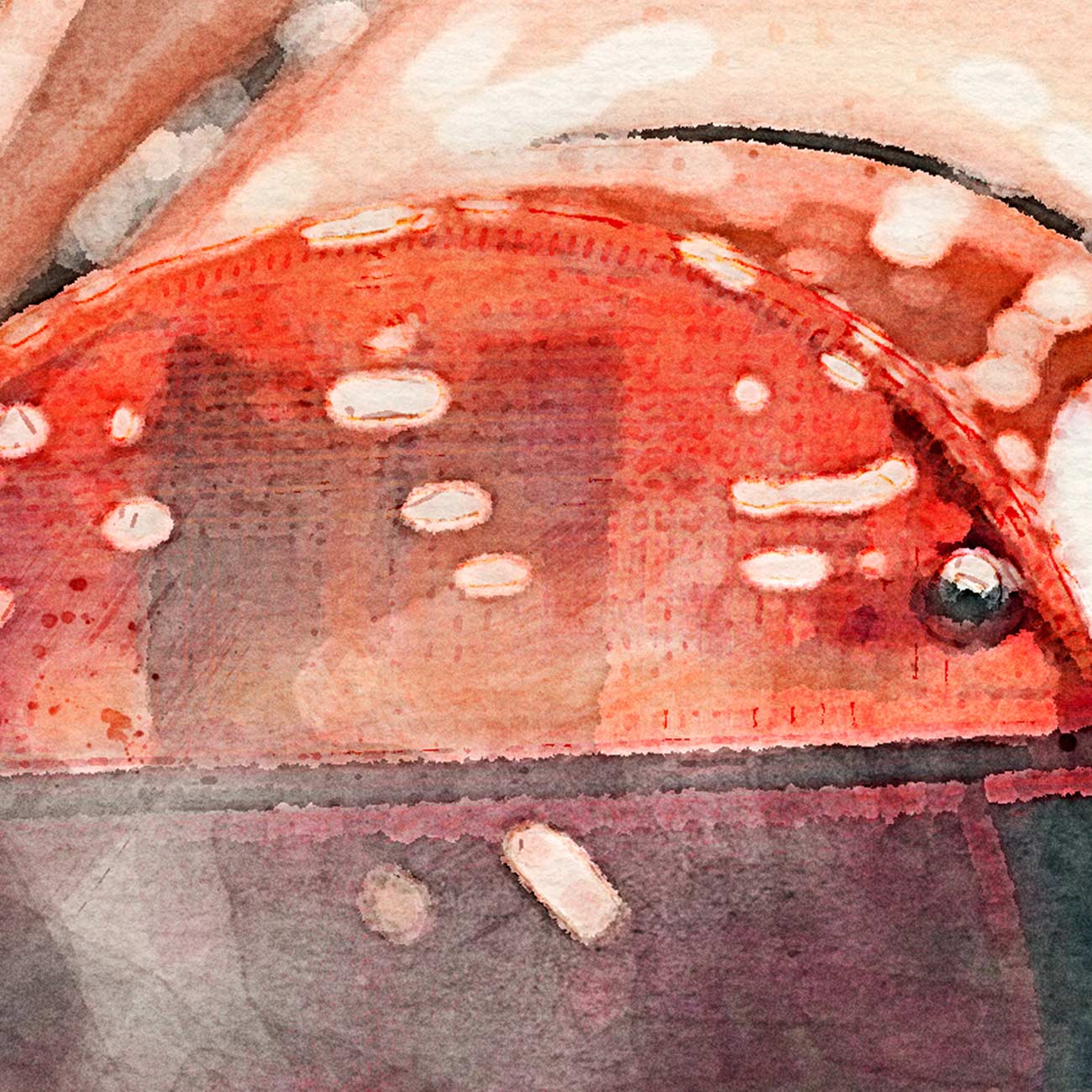 VW Käfer Rückleuchte Poster Aquarell