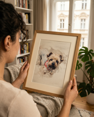 Wie ein per Hand erstelltes Aquarell-Haustierporträt dein Zuhause verwandelt