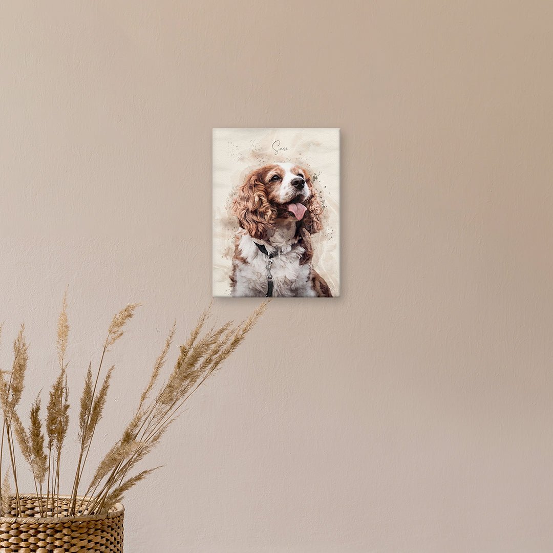 Personalisiertes Gemälde von Hund als Leinwand