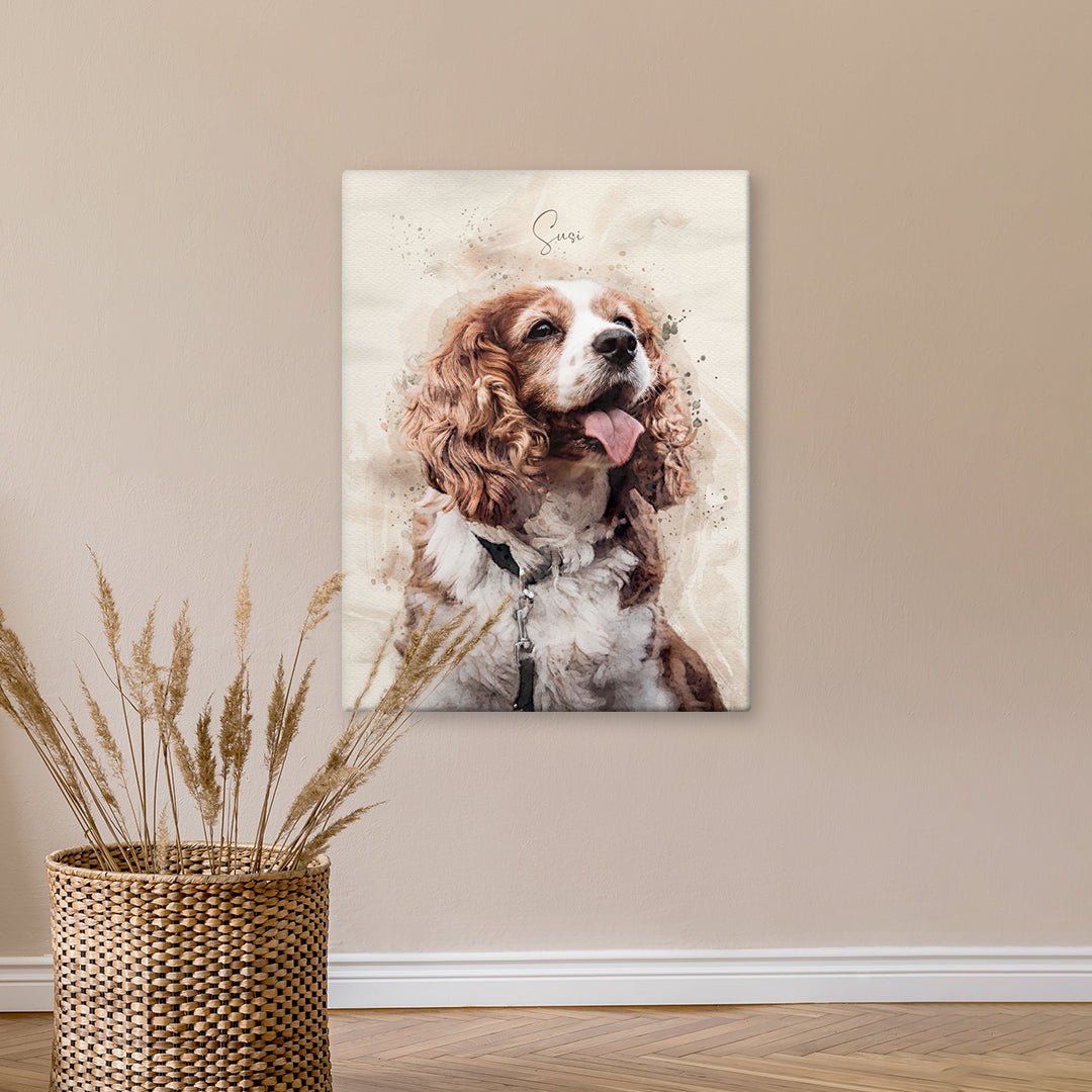 Hundeportrait nach Fotovorlage als Poster und Leinwand