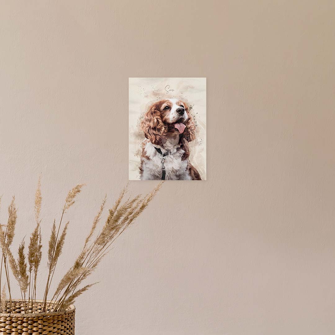 Dein personalisiertes Hundeportrait nach Fotovorlage ist eine einzigartige Erinnerung für dein zuhause