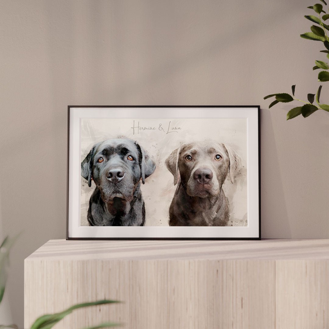 Labrador als Hundeportrait. Foto von Labrador als personalisiertes Gemälde