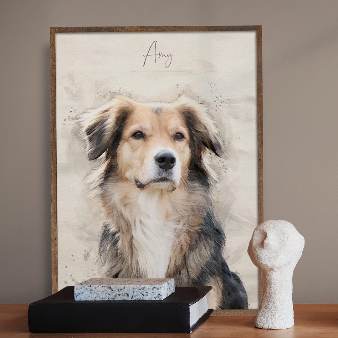 Collie als Hundeportrait. Foto von Collie als personalisiertes Gemälde