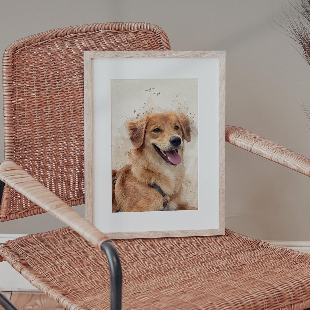 Hundeportrait von Mischling. Verewige deinen Hund auf einem individuellen Poster oder Leinwand