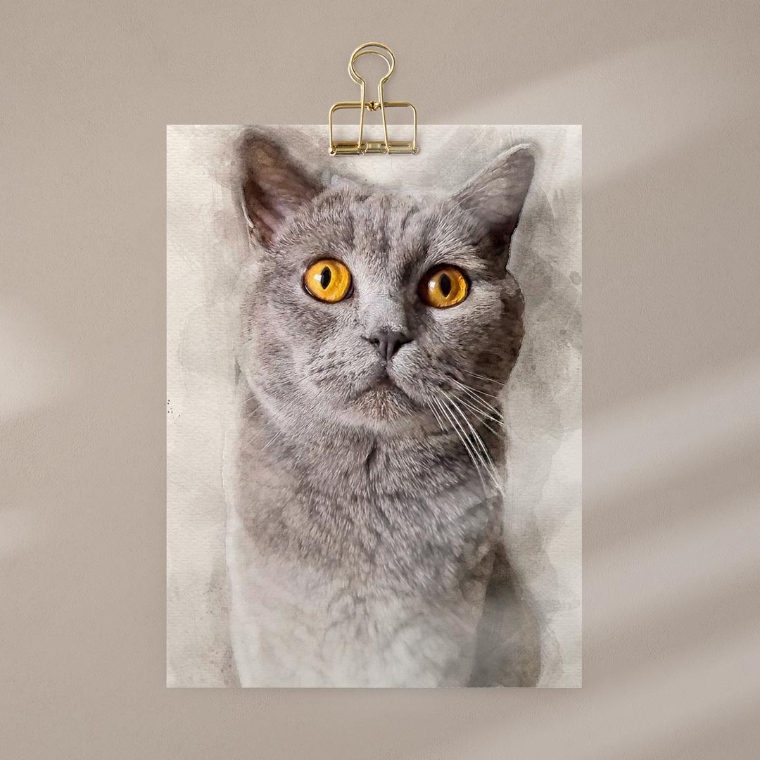 Deine Katze als Gemälde: Wir malen dein Katzenportrait nach Fotovorlage. 