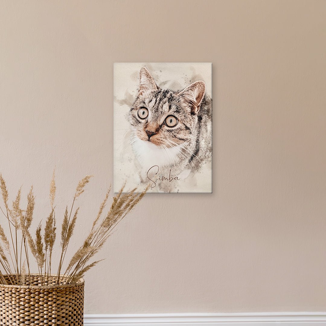 Deine Katze als individuelles Portrait für die Ewigkeit auf einem Poster oder Leinwand verewigt. Leinwand in 40 x 60 cm.