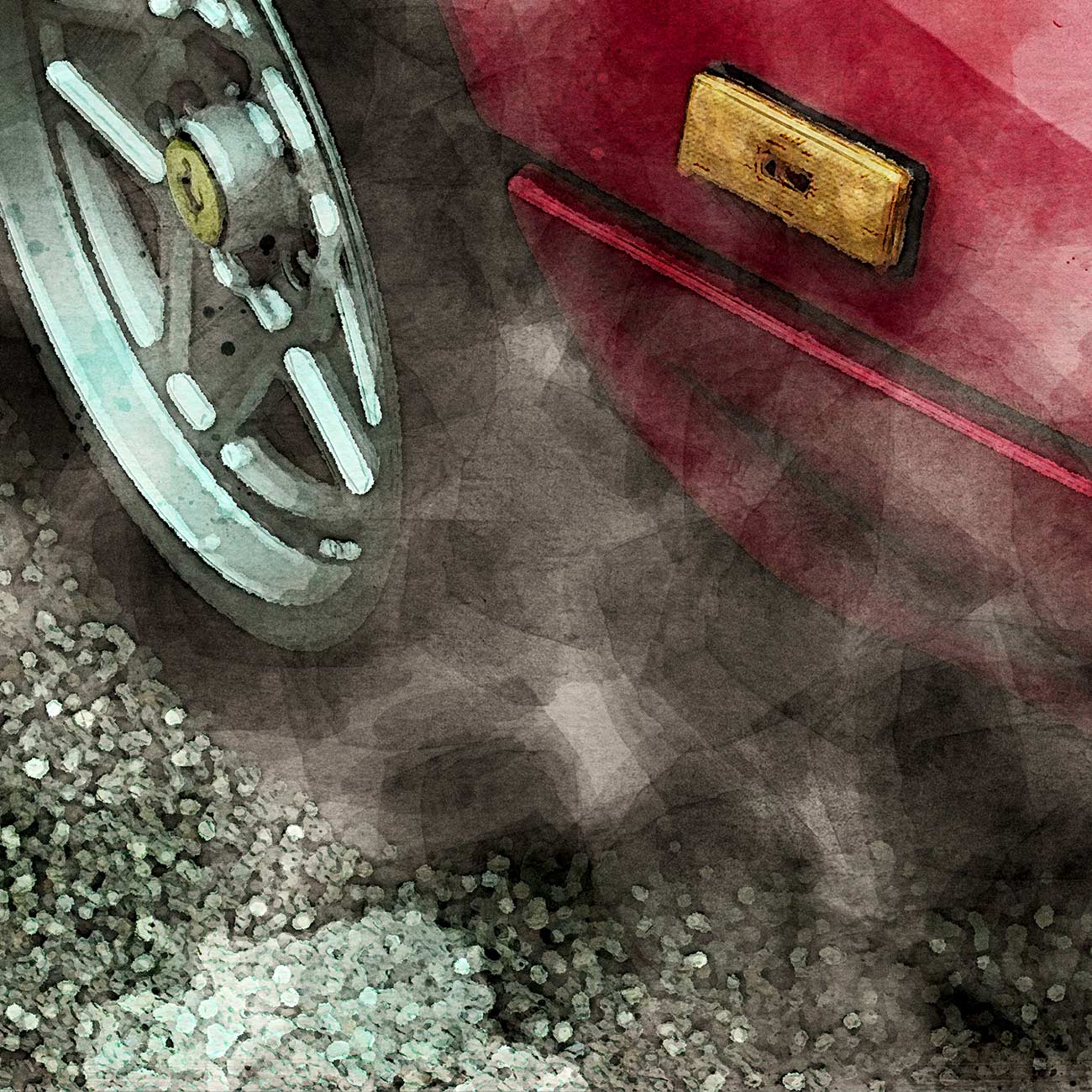 Poster Ferrari 288 GTO in Aquarell gemalt