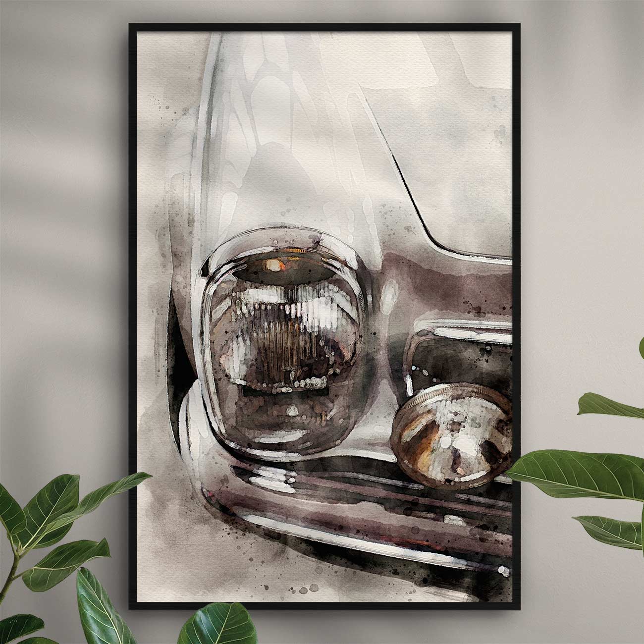 Tableau Toile Grand Format Mercedes 230/250/280 SL - Art Abstrait, Design Moderne, XXL (246x80 Cm)