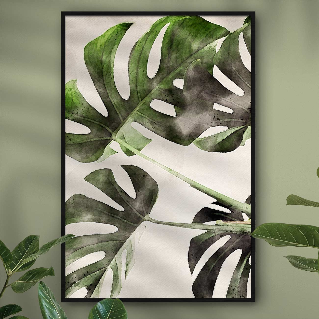 Monstera-Deliciosa – Poster und Leinwände in Aquarell-Optik
