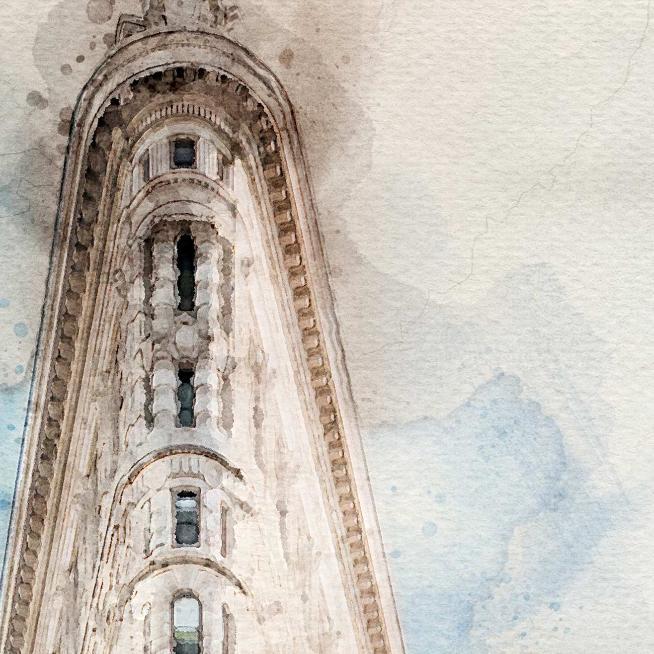 New York Flatiron Building in Aquarell gemalt