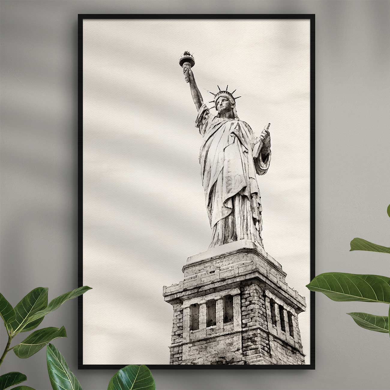 New York Freiheitsstatue – Poster Aquarell-Optik und Leinwände in