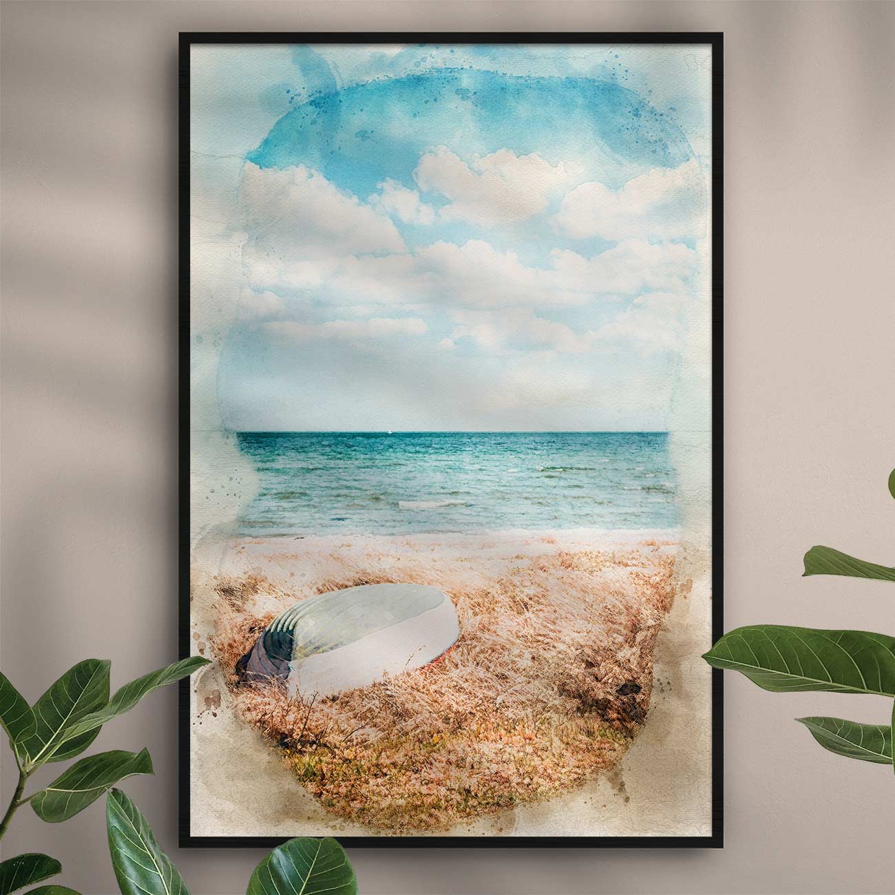 Ostsee von in der Strand Leinwände Poster – Aquarell-Optik und