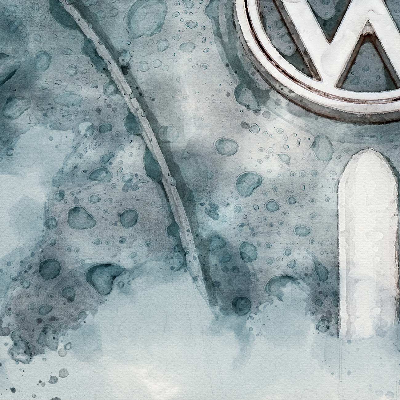 VW Bus Logo Aquarell gemalt
