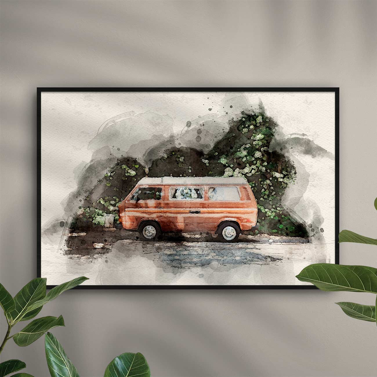 VW Bus T3 – Poster und Leinwände in Aquarell gemalt